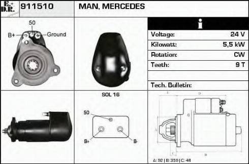 EDR 911510 - Starteris autospares.lv