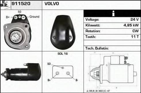 EDR 911520 - Starteris autospares.lv