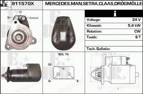 EDR 911570X - Starteris www.autospares.lv