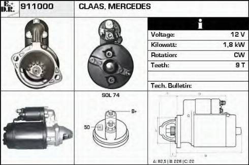 EDR 911000 - Стартер www.autospares.lv