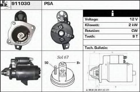 EDR 911030 - Starteris www.autospares.lv