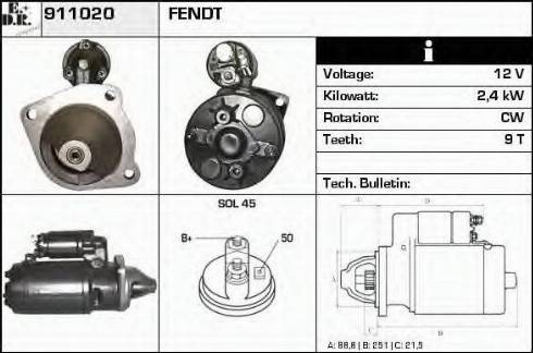 EDR 911020 - Starter www.autospares.lv