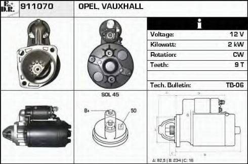 EDR 911070 - Стартер www.autospares.lv