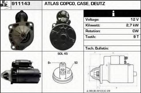 EDR 911143 - Starter www.autospares.lv