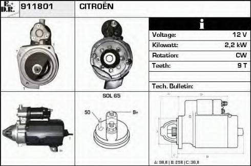 EDR 911801 - Starter www.autospares.lv