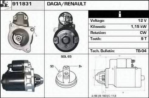 EDR 911831 - Стартер www.autospares.lv