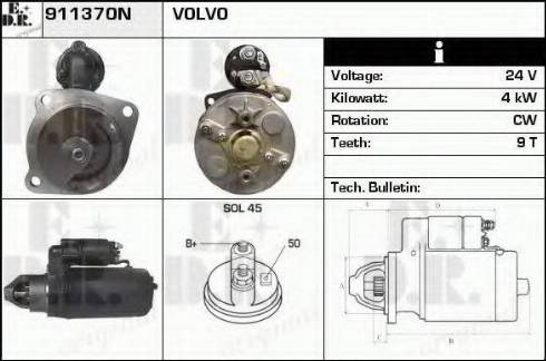 EDR 911370N - Стартер www.autospares.lv