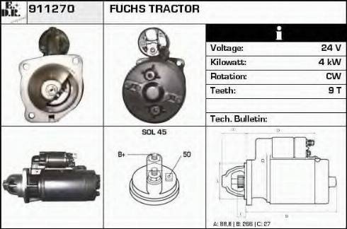 EDR 911270 - Starter www.autospares.lv