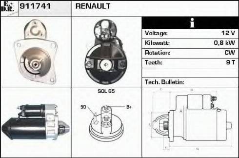 EDR 911741 - Стартер www.autospares.lv