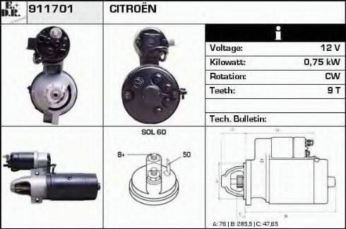 EDR 911701 - Starteris autospares.lv