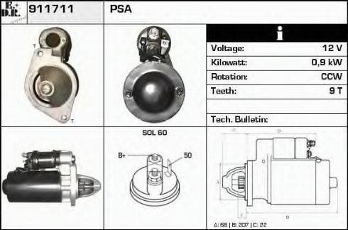 EDR 911711 - Starter www.autospares.lv