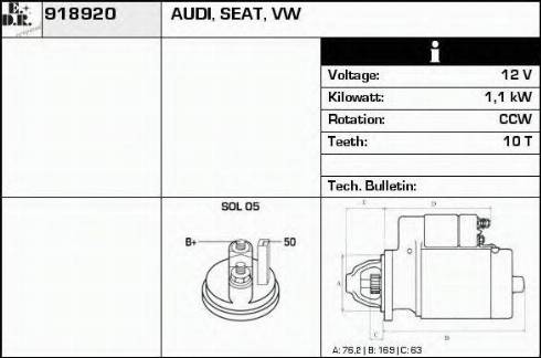 EDR 918920 - Стартер www.autospares.lv