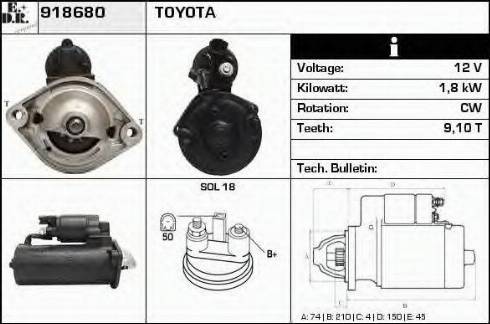 EDR 918680 - Starter www.autospares.lv