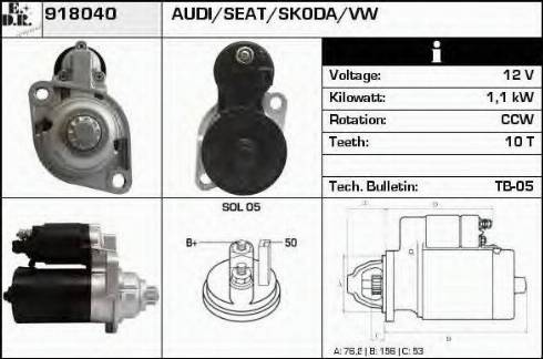 EDR 918040 - Стартер www.autospares.lv