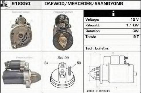 EDR 918850 - Стартер www.autospares.lv