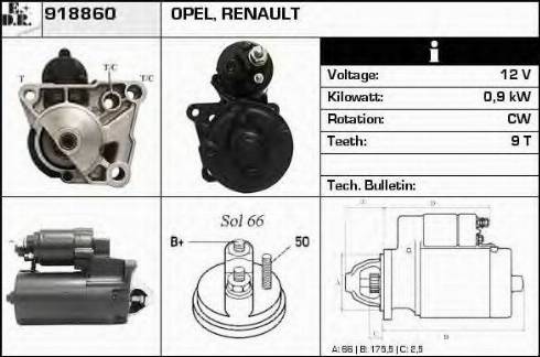 EDR 918860 - Стартер www.autospares.lv