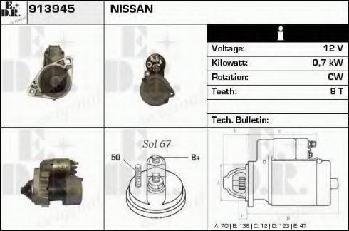 EDR 913945 - Starteris www.autospares.lv