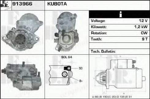 EDR 913966 - Стартер www.autospares.lv