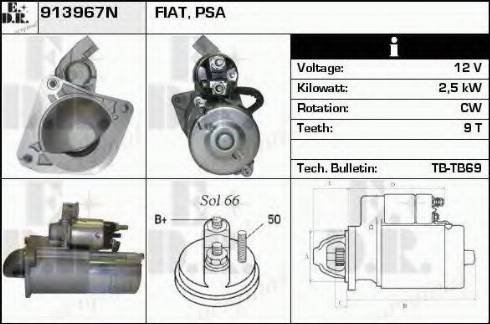 EDR 913967N - Стартер www.autospares.lv