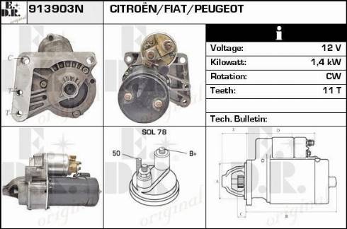 EDR 913903N - Starteris autospares.lv