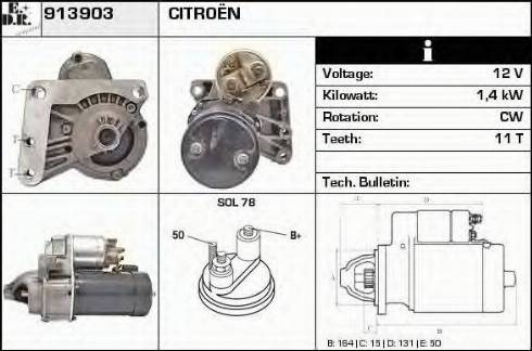 EDR 913903 - Стартер www.autospares.lv