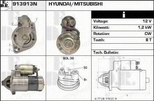 EDR 913913N - Starteris www.autospares.lv