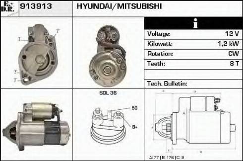 EDR 913913 - Starteris www.autospares.lv