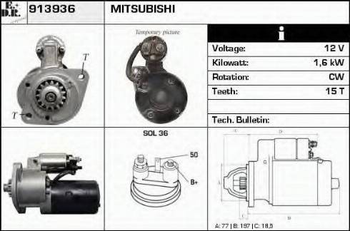 EDR 913936 - Starteris www.autospares.lv