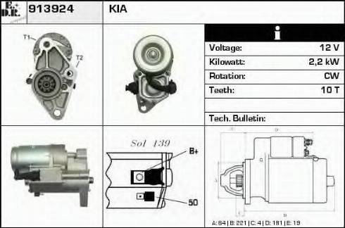 EDR 913924 - Starteris www.autospares.lv