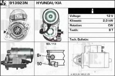 EDR 913923N - Starteris www.autospares.lv