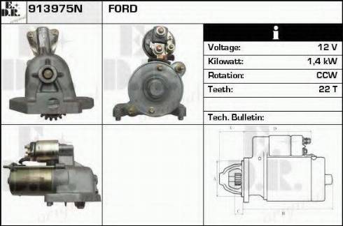 EDR 913975N - Starteris autospares.lv