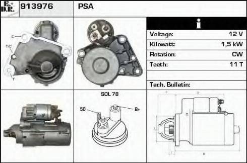 EDR 913976 - Стартер www.autospares.lv