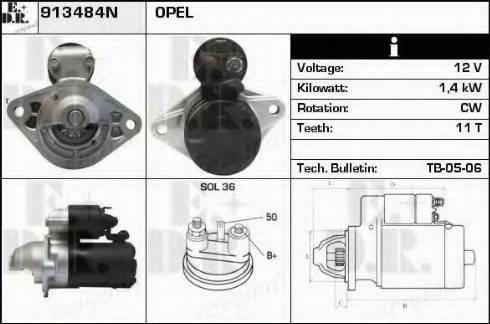 EDR 913484N - Starter www.autospares.lv