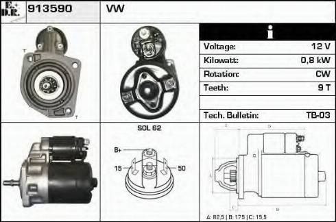 EDR 913590 - Стартер www.autospares.lv