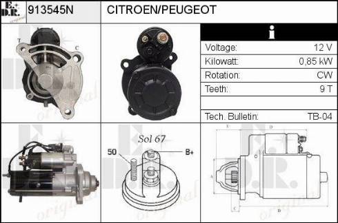 EDR 913545N - Starteris autospares.lv