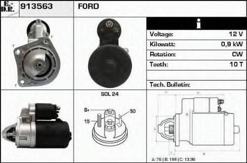 EDR 913563 - Стартер www.autospares.lv