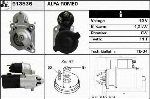 EDR 913536 - Стартер www.autospares.lv