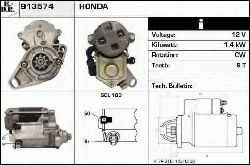 EDR 913574 - Starter www.autospares.lv