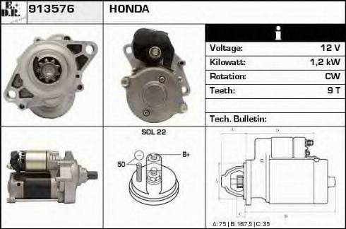 EDR 913576 - Starter www.autospares.lv