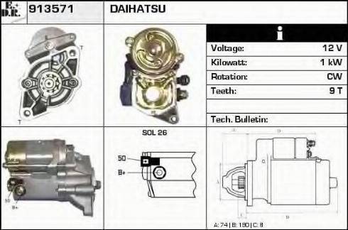 EDR 913571 - Стартер www.autospares.lv