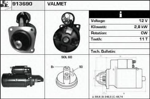 EDR 913690 - Starter www.autospares.lv