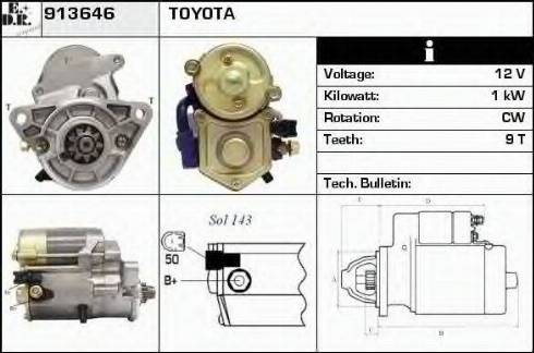 EDR 913646 - Стартер www.autospares.lv