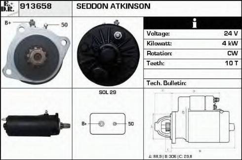 EDR 913658 - Стартер www.autospares.lv