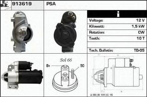 EDR 913619 - Starteris www.autospares.lv