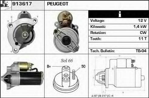 EDR 913617 - Starter www.autospares.lv