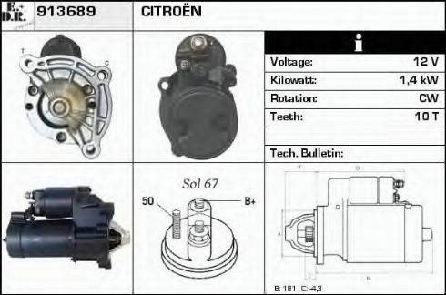 EDR 913689 - Starter www.autospares.lv