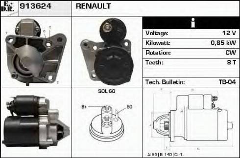 EDR 913624 - Starter www.autospares.lv