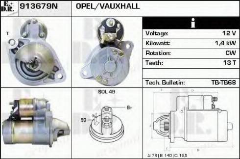 EDR 913679N - Starter www.autospares.lv