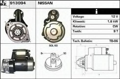 EDR 913094 - Стартер www.autospares.lv