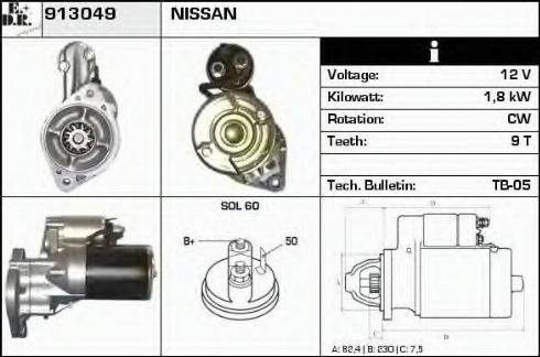 EDR 913049 - Стартер www.autospares.lv